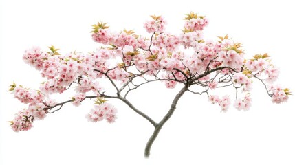 Fototapeta premium A branch of cherry blossoms in full bloom, showcasing delicate pink flowers.