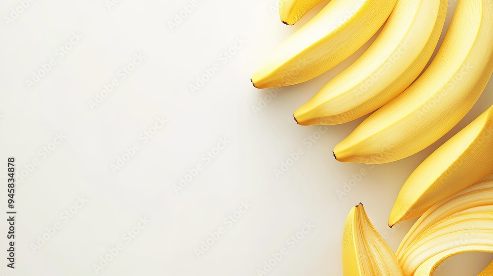 Poster clean banana background with plenty of white space, ideal for adding personalized messages or brandi