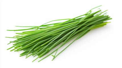 A bunch of fresh chives, commonly used as a culinary herb for flavoring dishes.