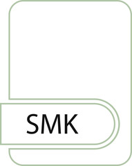 SMK File format icon black outline and light color