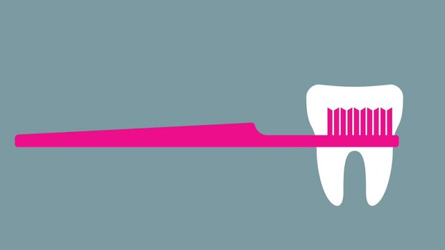 graphic animation of a classic toothbrush brushing a tooth