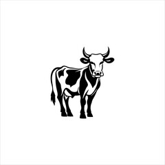Vector inspiration for Vintage Cow farm logo design. Creative ideas of animal farm logos