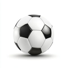 Fototapeta premium Realistic soccer ball resting on a neatly arranged plain white background