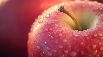 Crisp apple captured in close-up detail, highlighting its natural beauty and freshness.