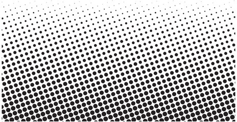 Retro pixelated backdrop. vector halftone textured template. vanishing polka dot background. comic book pop art background