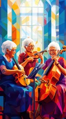 Harmony of Emotions - Seniors in Vibrant Music Therapy Session for Joy, Expression, and Healing
