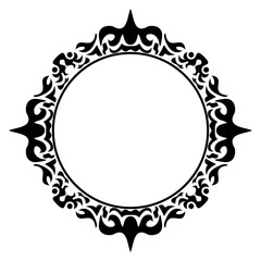 Decorative frame Elegant vector element for design in Eastern style, place for text. Floral black border. Lace illustration for invitations and greeting cards, laser cutting and engraving.