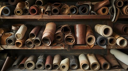 Leather Rolls in a Workshop.