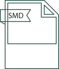 SMD File format icon black outline