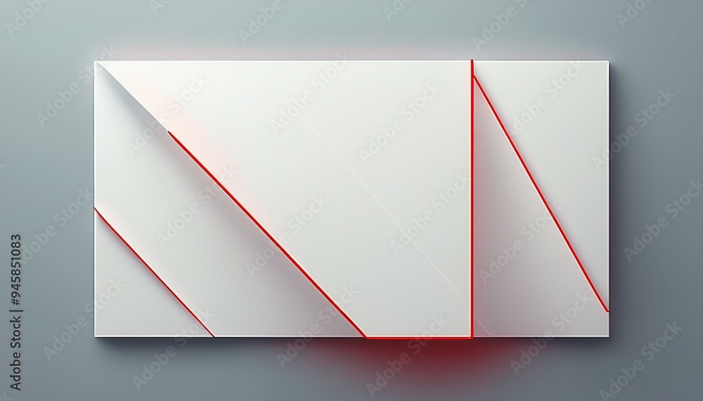 Aufkleber a white square shape with a red thin line generative ai