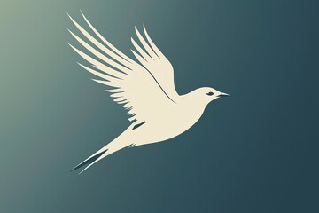 White Dove Silhouette in Flight
