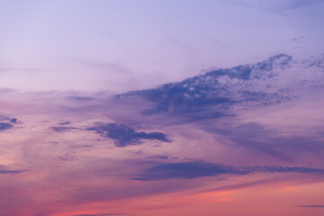 Beautiful sunset in the sky. Sky landscape.