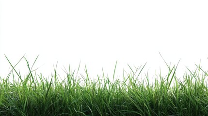 Obraz premium A close-up view of lush green grass against a white background.