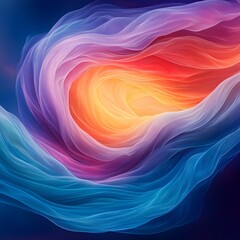 Fototapeta premium An abstract depiction of turbulent wind forces rendered in neon colors, with spiraling patterns of light creating a dynamic and electrifying visual.
