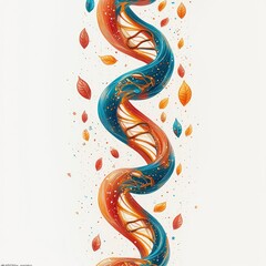 Obraz premium Abstract Swirling Pattern with Autumn Leaves