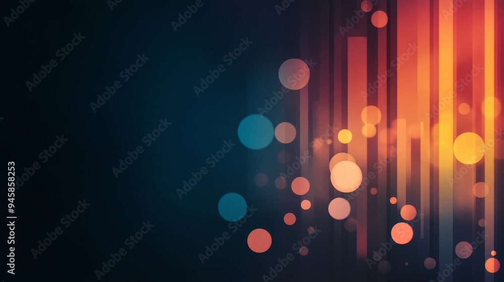 Poster an abstract background featuring a vibrant orange and yellow color palette, with vertical lines and 