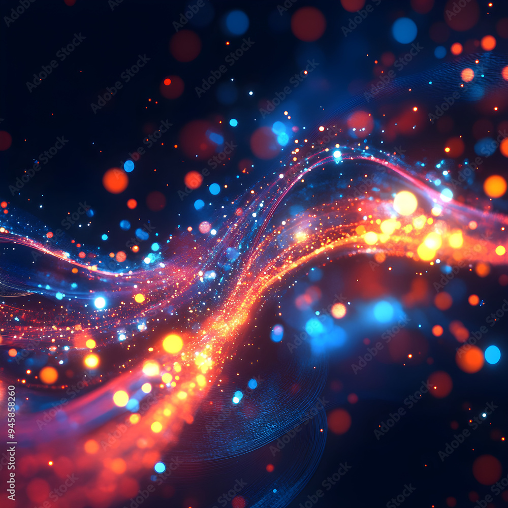Poster digital technology abstract background with image