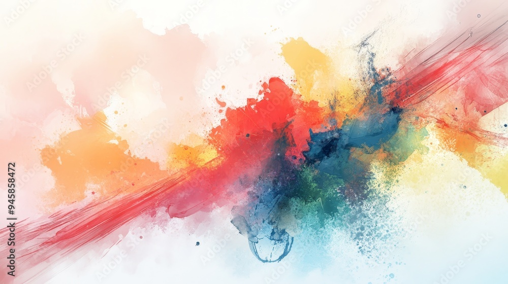 Poster an abstract digital artwork featuring a vibrant blend of colors, creating a dynamic and energetic co