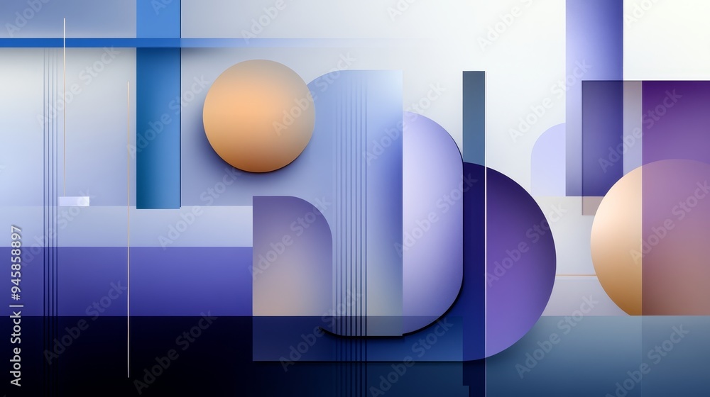 Poster this abstract background features a blend of purple and blue geometric shapes, creating a sense of d