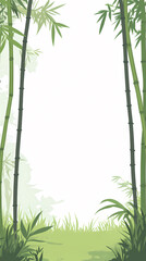 Naklejka premium ancient style bamboo hand painted decorative background