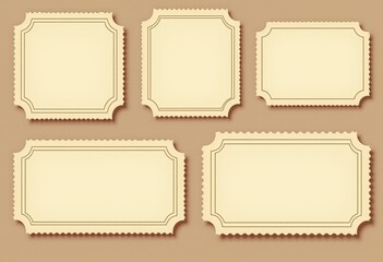 Editable Vector Ticket Templates, Light Brown Cardboard Coupons, Customizable Vouchers for Various Events, Ideal for Print and Digital Design