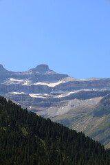 Fototapeta premium Mountain valley in the most popular place of French Pyrenees in Gavarnie on GR10 long distance hiking trail, Europe