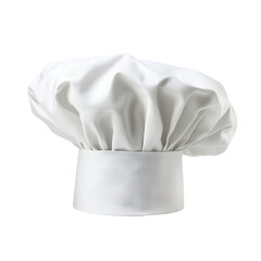 White chef's hat, isolated on transparent cutout background