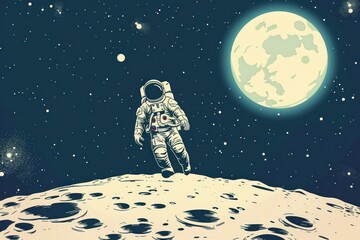 Obraz premium Astronaut on the Moon
