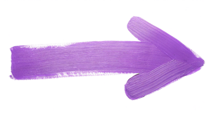 Purple paint brush stroke forming an arrow pointing right on a transparent background