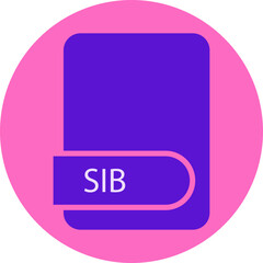 SIB File format icon black outline and light color