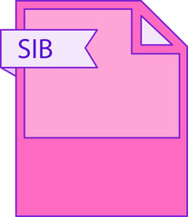 SIB File format icon black outline and light color text