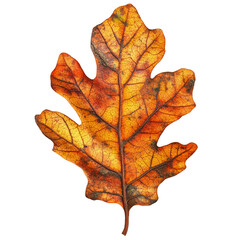 Fototapeta premium Autumn oak leaf sticker transparent background PNG clipart 