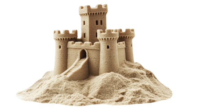 Sandcastle sticker transparent background PNG clipart  - Powered by Adobe