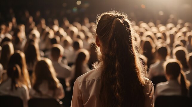 Children sitting at a school concert