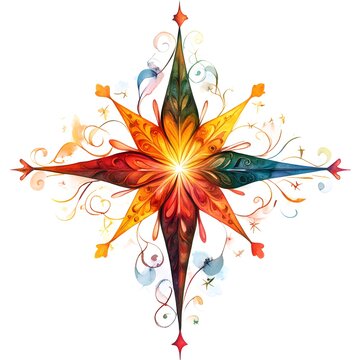 recommend clip art: Colorful Watercolor Starburst with Swirls.