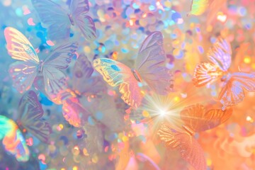 Holographic butterfly texture background glitter backgrounds plant.
