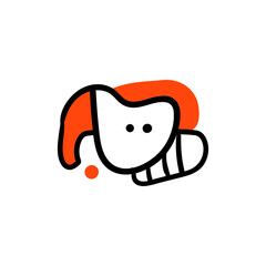 hand drawn red doodle shapes and objects. Abstract modern contemporary trendy vector illustration.