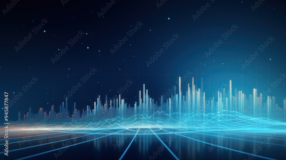 Poster abstract scientific concept background featuring data visualization