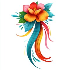 Obraz premium Abstract Floral Design with Colorful Swirls