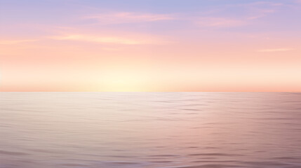 Fototapeta premium Sunset Over Calm Ocean With Soft Pastel Colors in Sky