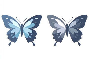 Two Blue Butterflies in Different Shades
