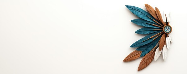 Native American symbols, spiritual motifs, cultural designs, 3D illustration