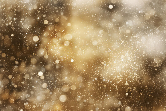 Bokeh doré avec des éclats lumineux et des reflets scintillants, créant une ambiance chaleureuse et féerique de fin d'année, Noël, nouvel an, réveillons, anniversaire noir et doré