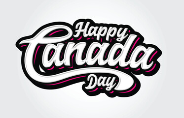Obraz premium Happy Canada Day Hand Lettering Typography