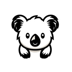 Fototapeta premium Cute black and white koala bear cartoon for logo and design.
