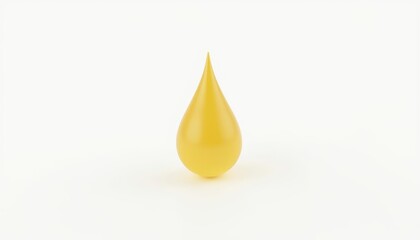Fototapeta premium A single vibrant yellow teardropshaped object