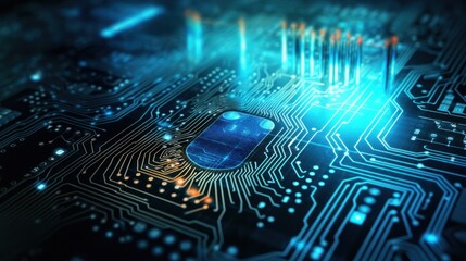 Close-up of digital fingerprints with futuristic technology 