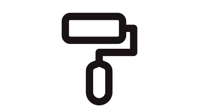 Black and white of paint roller. Suitable for graphic design projects, logo creation, home renovation websites, and artrelated content