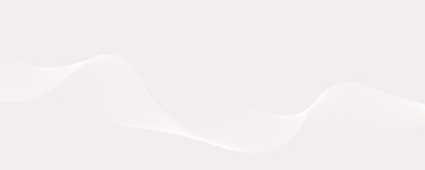 Gray and white abstract background with flowing particles. Digital future technology concept. Abstract white paper wave background and abstract gradient and white wave curve lines