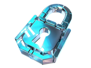 modern digital lock symbol isolated on white or transparent png